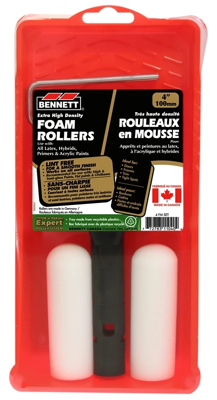 4 Inch Foam Roller Set With Cage Frame - 4 Pieces