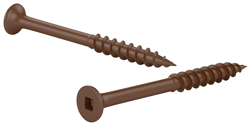 Flat Head Brown Deck Screws 6 X 2-1/4 Inches, Model Fkcbr6214c5