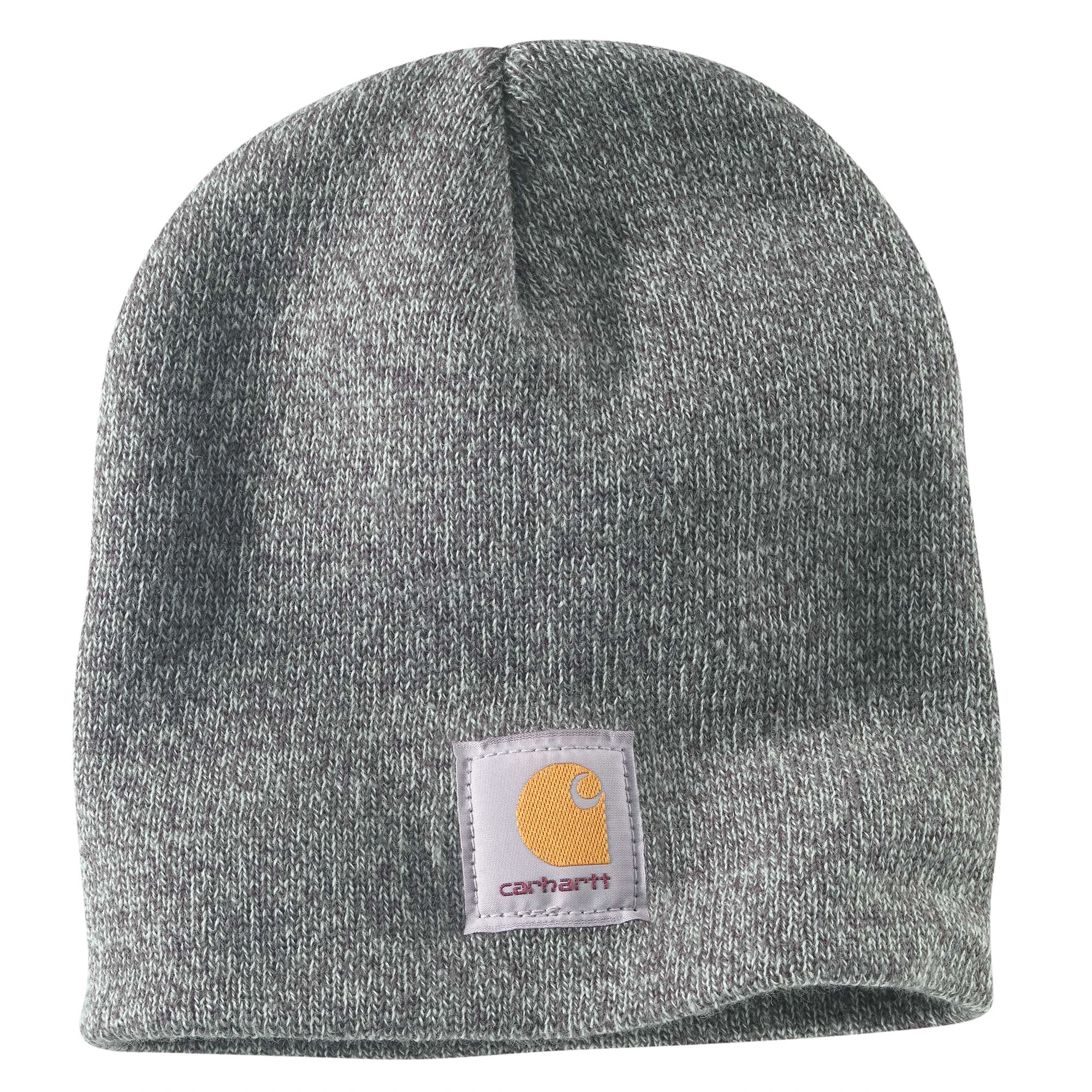 Men's Knit Beanie Hat In Heather Grey/coal Heather - Model Ah0205-m