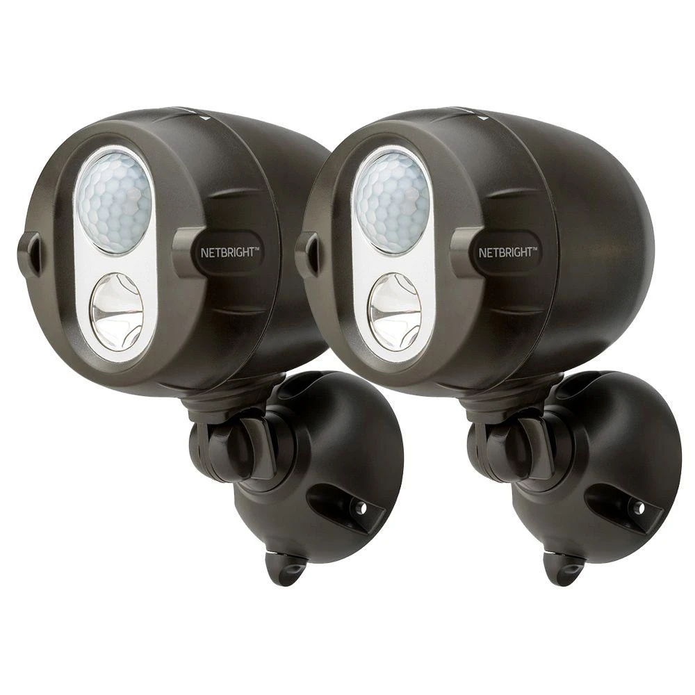 Net Bright  Wireless LED Spotlight, Motion Sensing, Brown, 200-Lumens, 2-Pk.