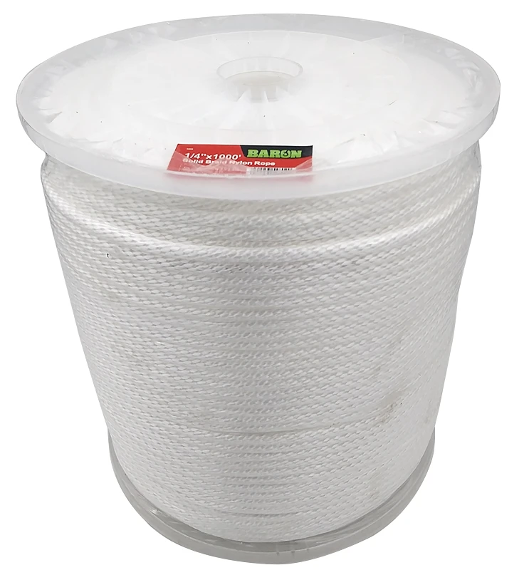 1/4 Inch White Braided Uv Resistant Nylon Rope - 1000 Feet Long, Heavy Duty