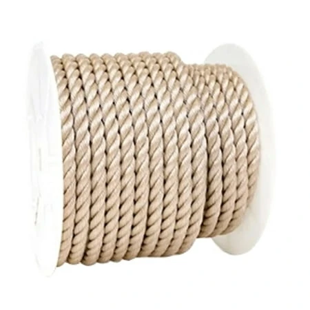 Twisted Polypropylene Rope, 5/8 Inch Diameter, 140 Feet Length, Tan Color