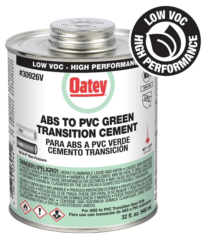 Green Transition Cement For Abs/pvc 32 Oz - Medium Bodied For Dwv Applications