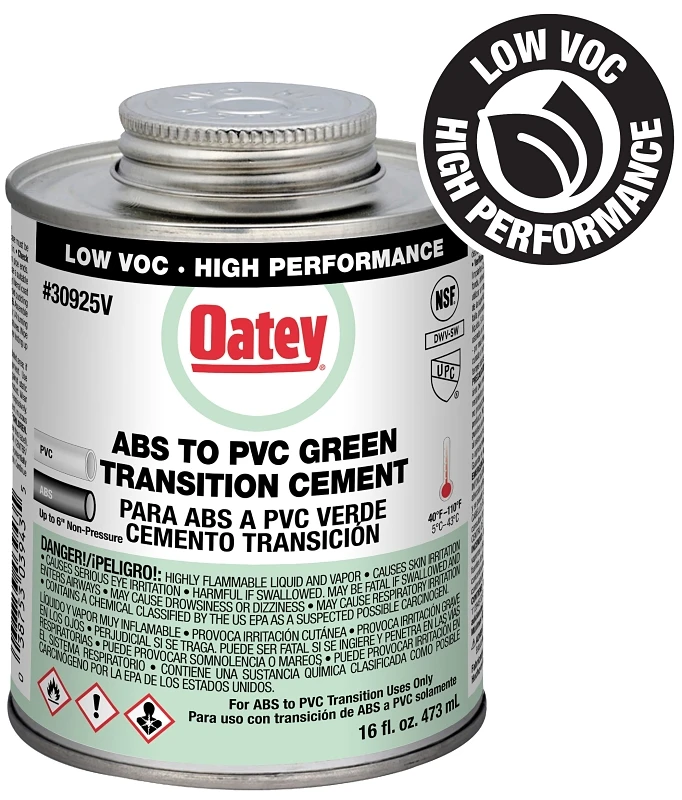 Green Transition Cement For Abs/pvc 16 Oz - Medium Bodied For Dwv Applications