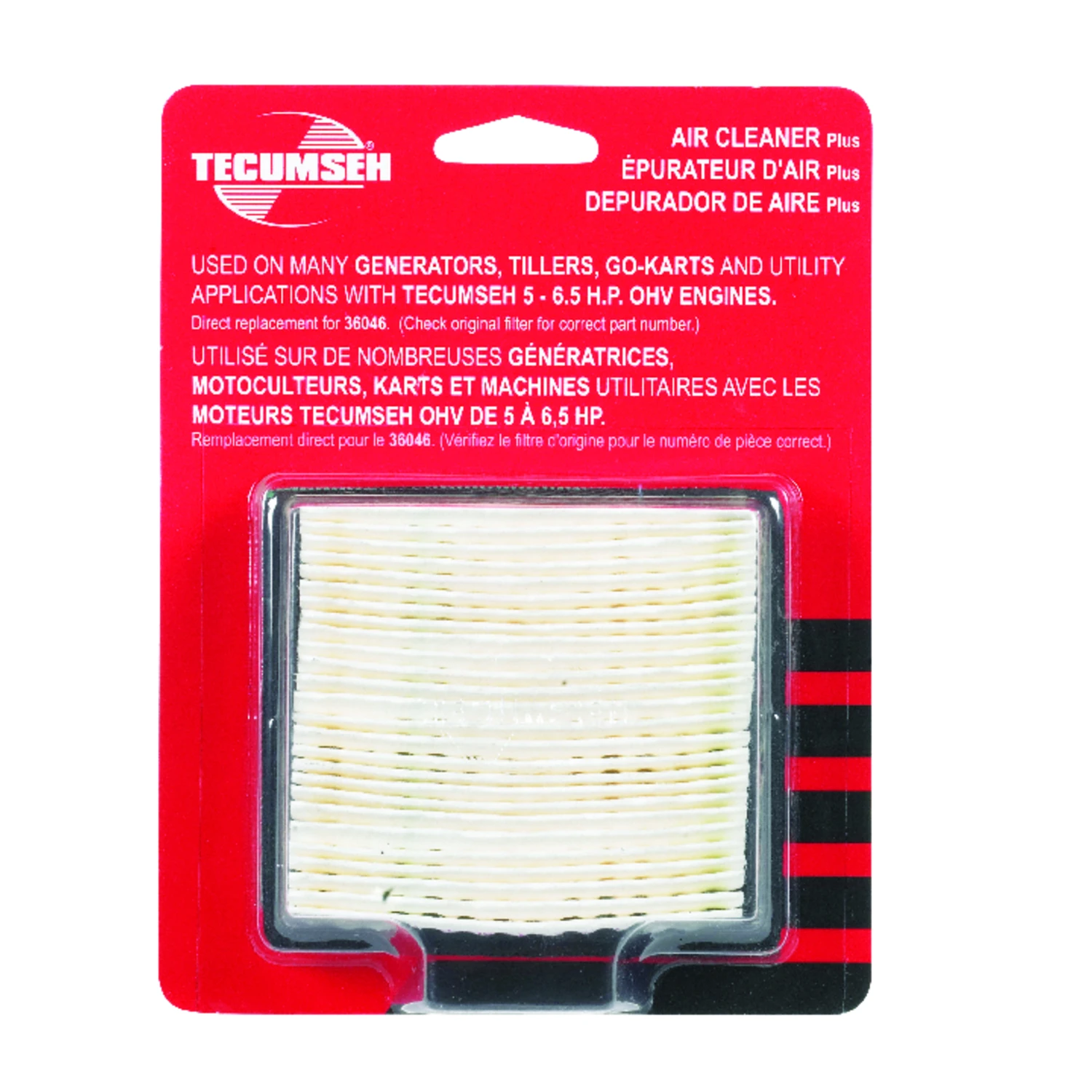 Small Engine Air Filter For 5 - 6.5 Hp Engines, Model 740061c