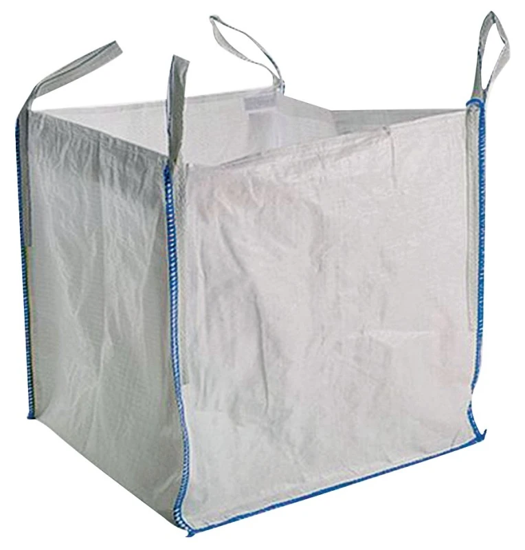 Fibc 2500 Lb. White Bulk Bag - Woven Polypropylene, 43 In L X 39 In W X 38 In D