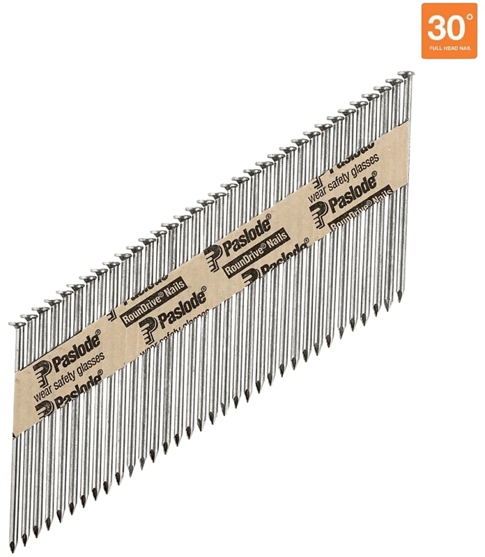 3-1/2 Inch Bright Framing Nails, 0.131 Inch Diameter, Galvanized, Paper Tape Collation