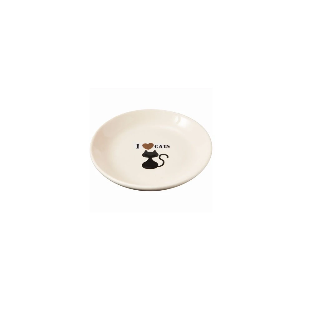 108327 5 Inch I Love Cat Saucer For Cats