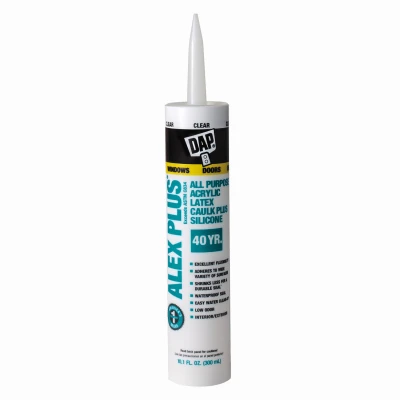 18156 Clear Acrylic Latex Caulk With Silicone, 10.1 Ounce Tube