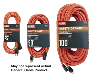 06853.63.04 Outdoor Extension Cord, 12/3 Gauge, 50 Feet, Safety Orange