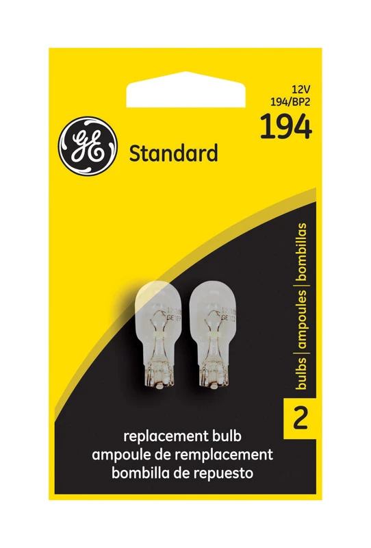 Ge 12 Volt T3-1/4 Automotive Bulb 2 Pk 194bp Model 78481