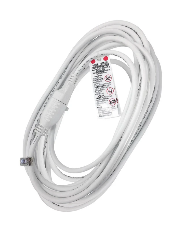 Outdoor 25 Ft. L White Extension Cord 16/3 With Grounded Plug