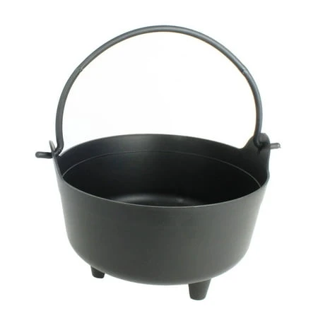 Black Cauldron Planter - Decorative Garden Pot For Indoor And Outdoor Use