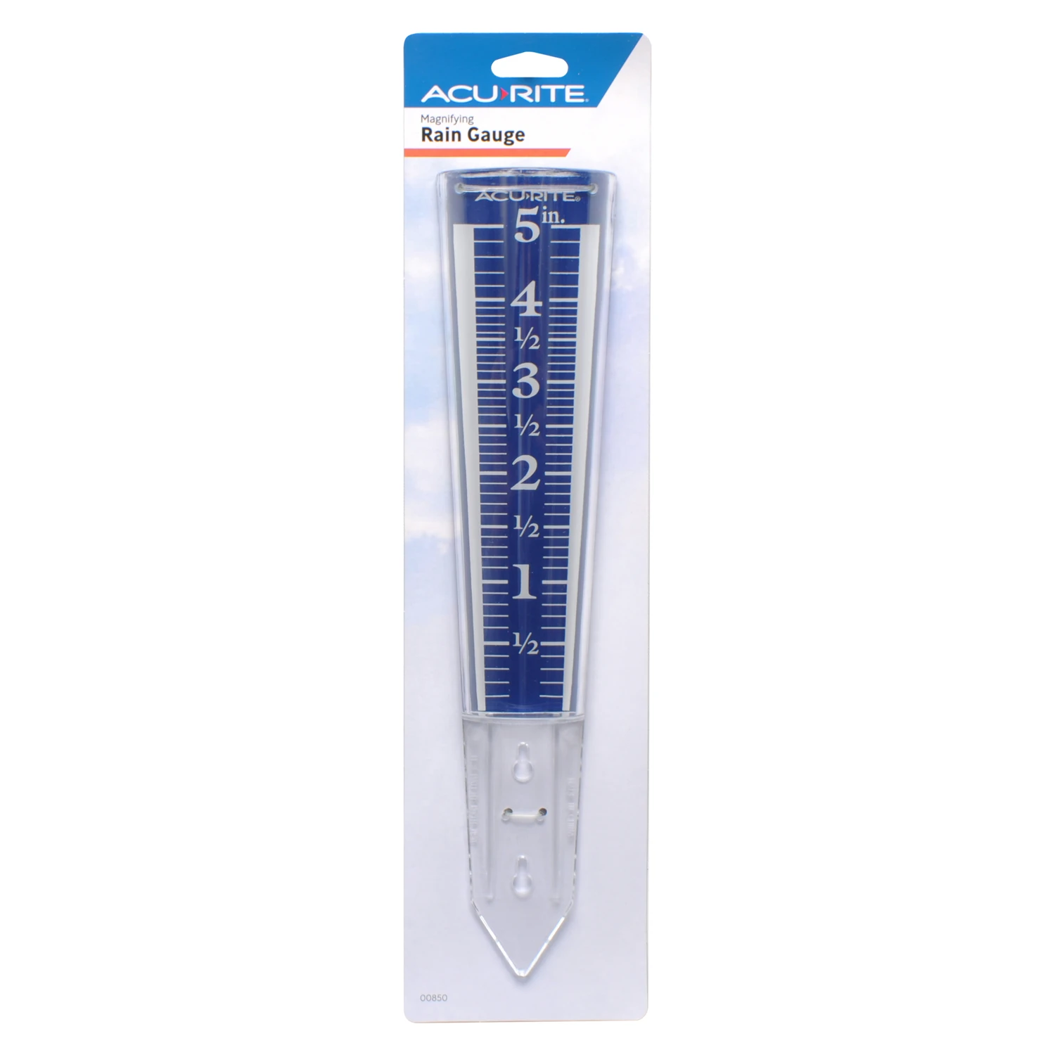 5 In. Magnifying Rain Gauge With Keyhole For Easy Mounting