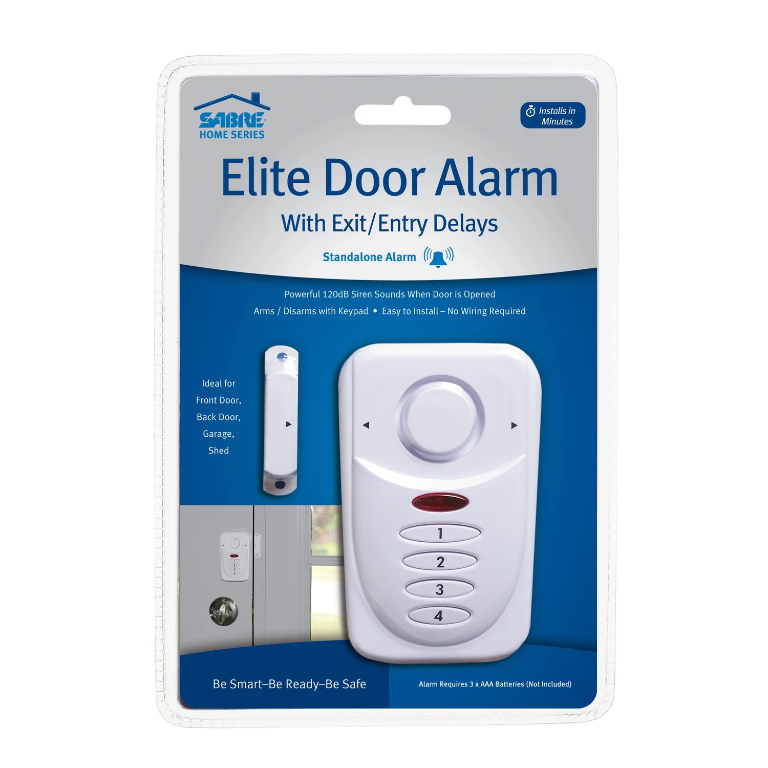 Elite White Plastic Door Alarm With 120 Decibel Rating And Smart Features