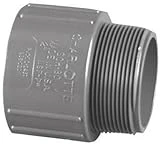 1-1/2 Inch Pvc Mpt Adapter, Gray, Slip X Male Threaded