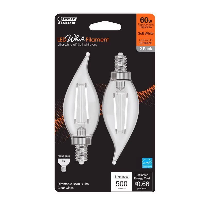 LED BA10 E12 60W SW 2PK
