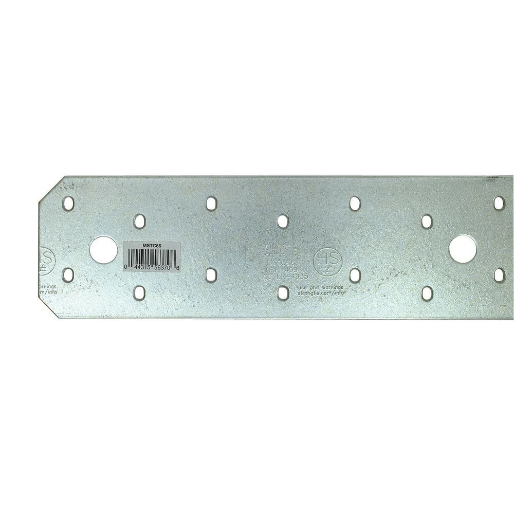 3 In. W. X 66 In. L. 14 Gauge Galvanized Steel Strap Tie