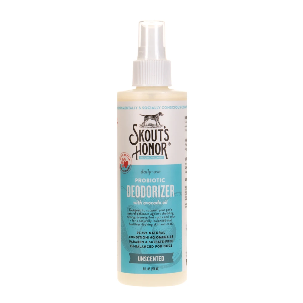 Unscented Probiotic Deodorizer For Cats And Dogs, 8 Ounce Bottle