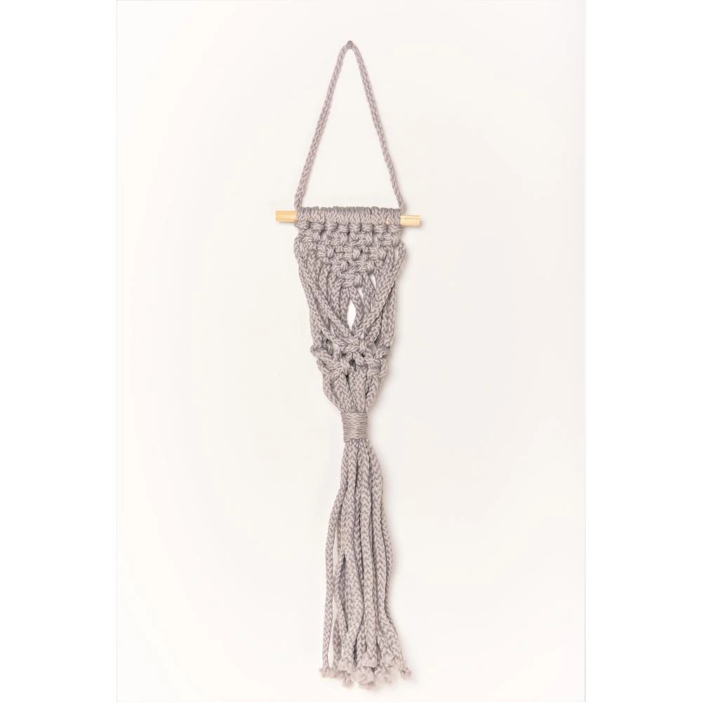 Small Gray Macrame Wall Planter For 3 To 5 Inch Pots