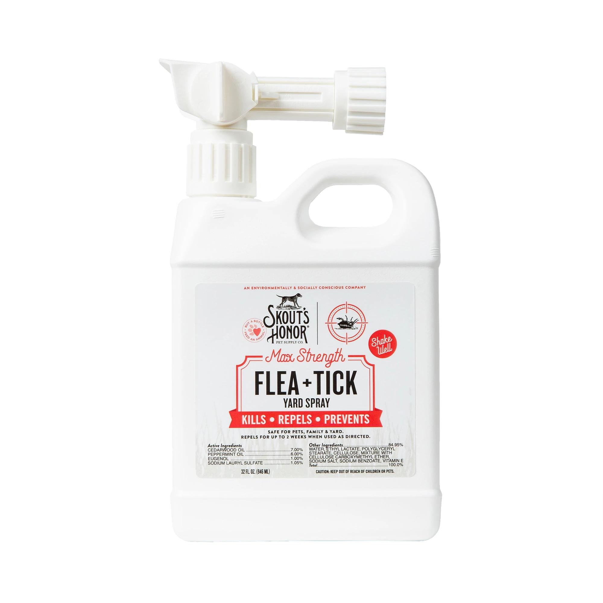 Max Strength Flea & Tick Hose End Yard Spray, 32 Ounces