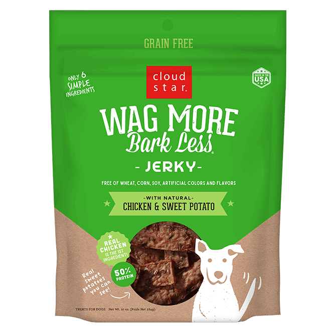 Wag More Bark Less Grain Free Chicken & Sweet Potato Jerky Dog Treats, 10 Oz
