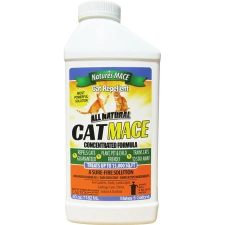 Cat Mace Repellant, All Natural 40 Oz. Concentrate Makes 5 Gallons