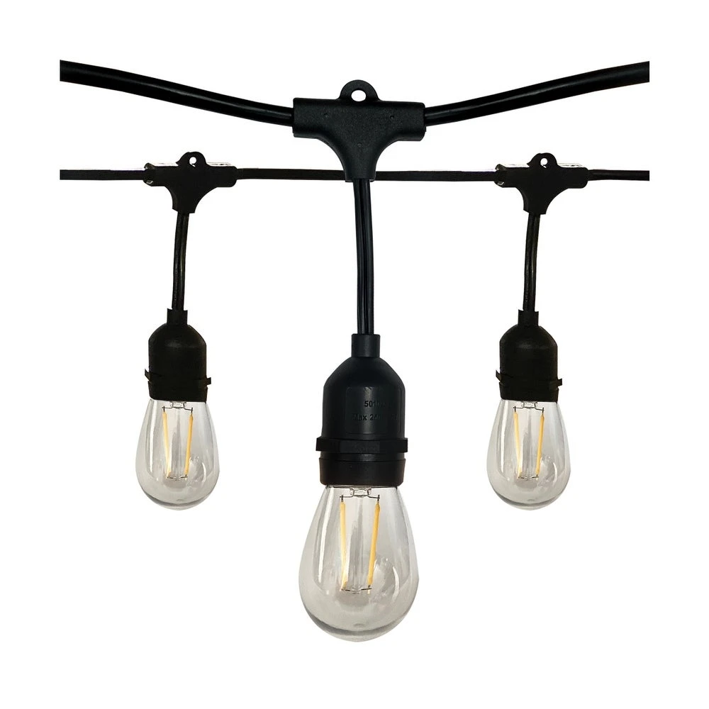Satco Lighting S8020 Pack of (4) - 24' Long 12-Light Clear LED String Light Black Party Lights String Lights