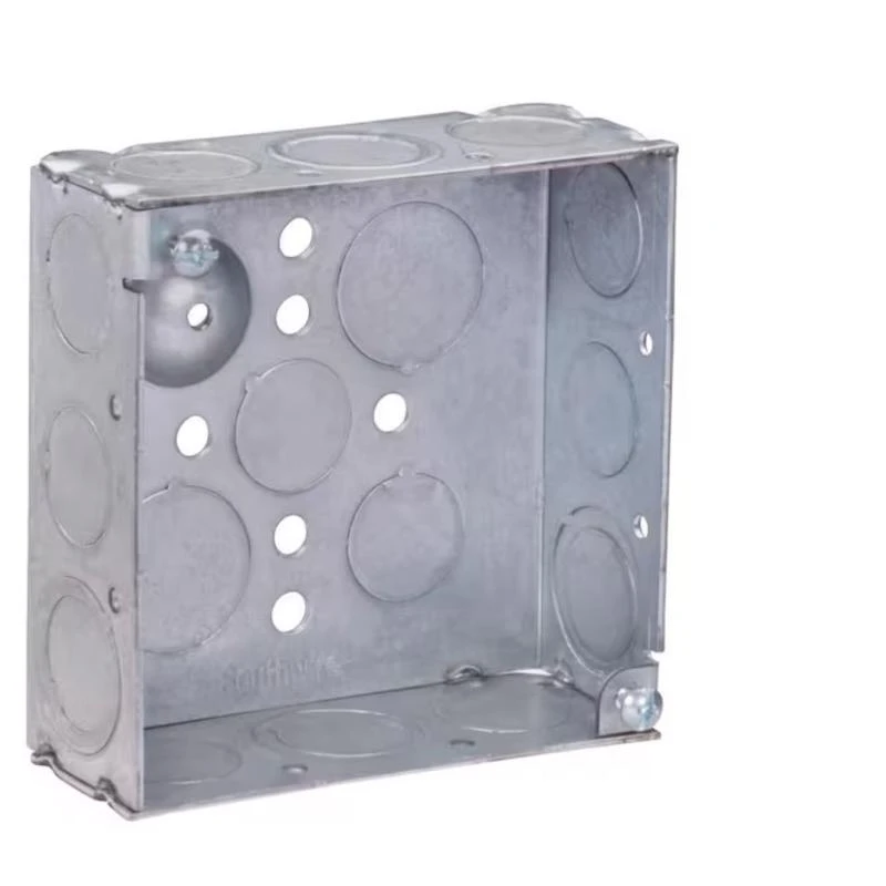 4 In. X 4 In. Welded Steel Square Electrical Box With Knockouts