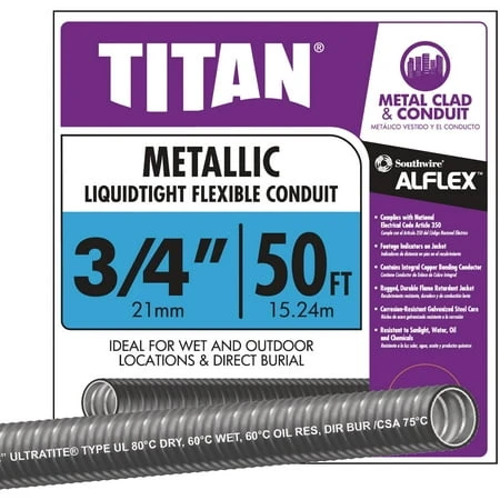 3/4 In. X 50 Ft. Liquidtight Flexible Metal Conduit