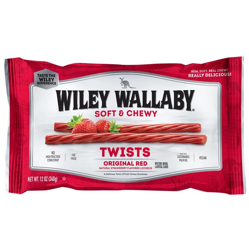 Australian Style Strawberry Licorice Candy 12 Ounce Classic Red Twists