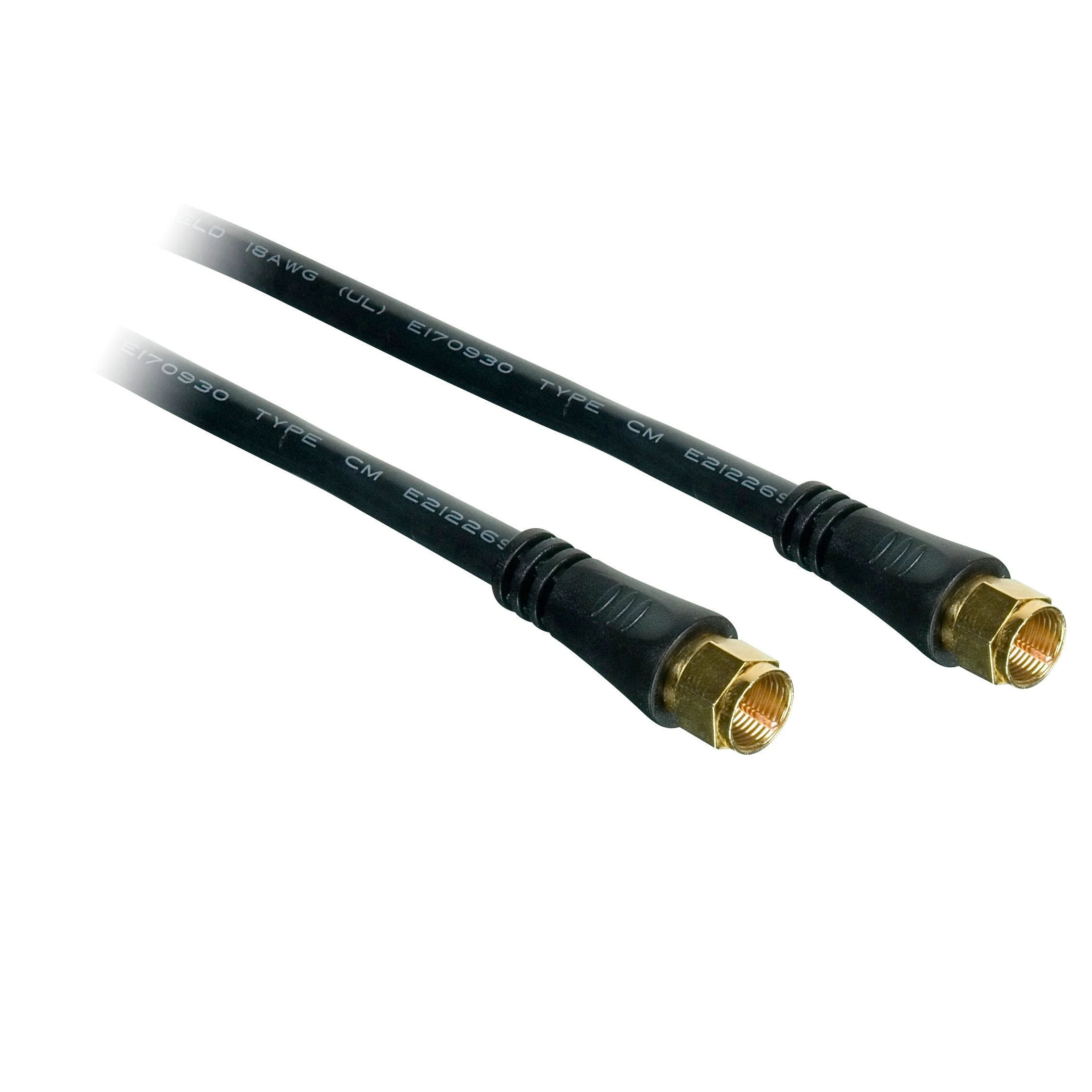 25 Feet Rg6 Coaxial Cable With F Connectors - Black