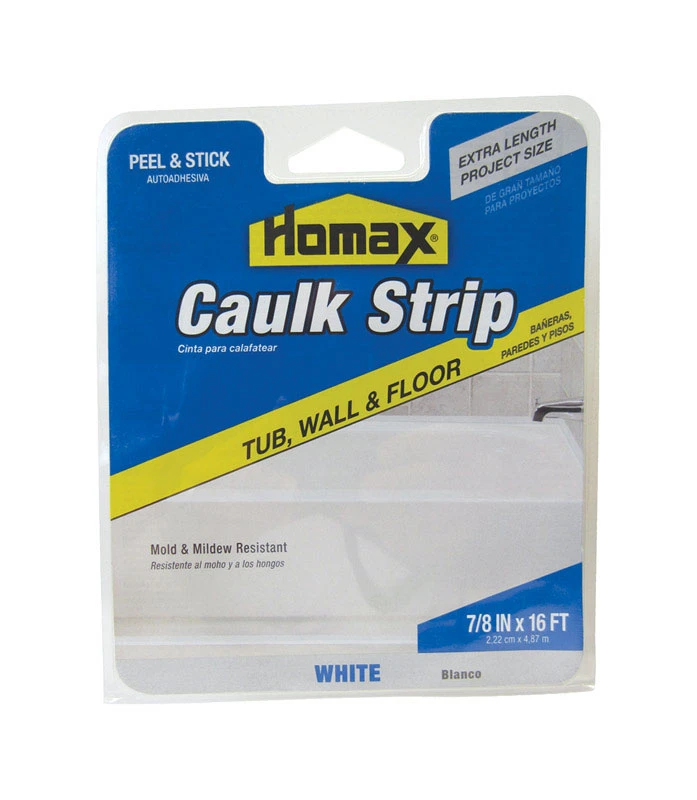 White Silicone Caulk Strips 7/8 In. X 16 Ft. For Easy Bathroom Updates