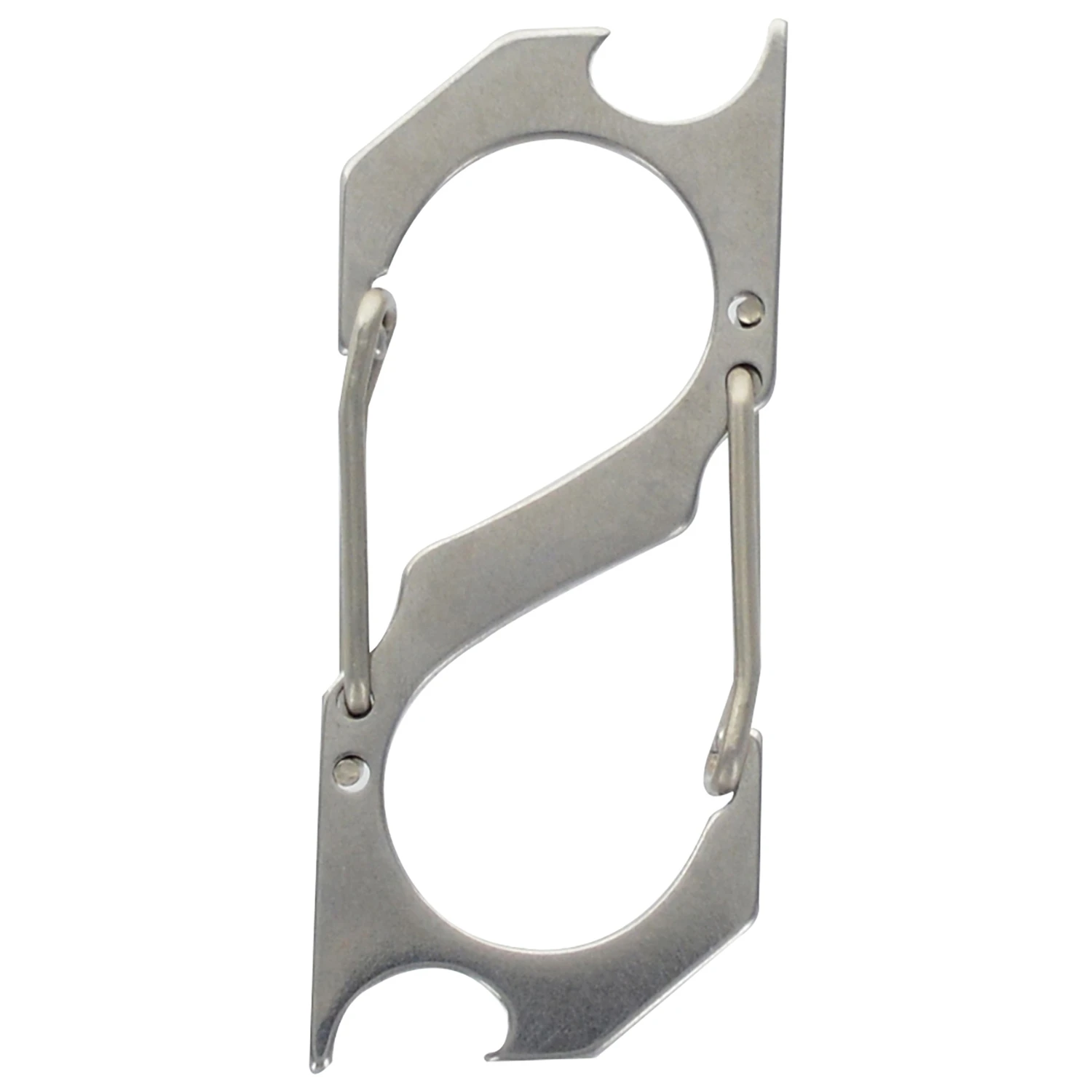 Metal Silver Multitool Carabiner With Bottle Opener - Model 713166