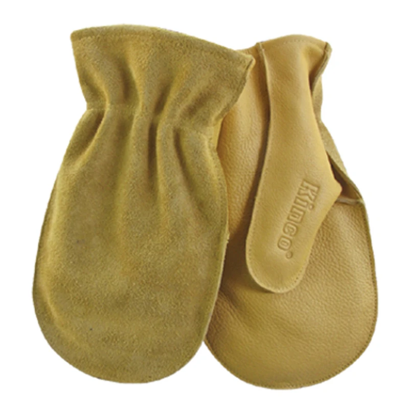Xl Cowhide Leather Gold Mittens With Suede Back - Model 1931-xl