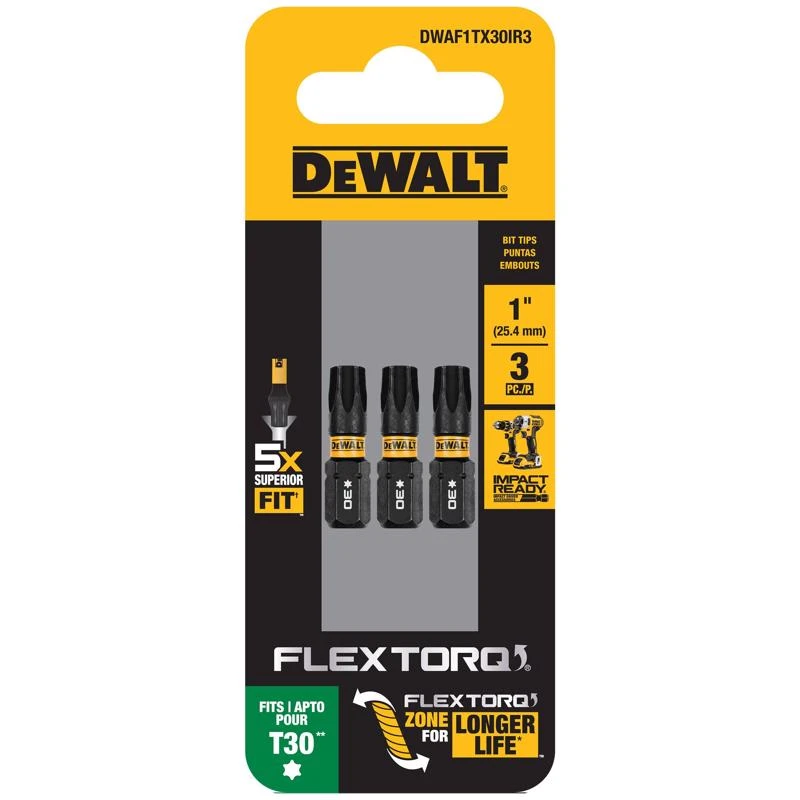 FlexTorq T30 Torx Impact Driver Bits, 1/4 x 1 In., 3-Pk.