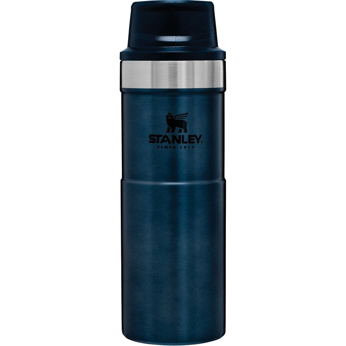 16 Oz. Navy Stainless Steel Insulated Tumbler With Push-button Lid