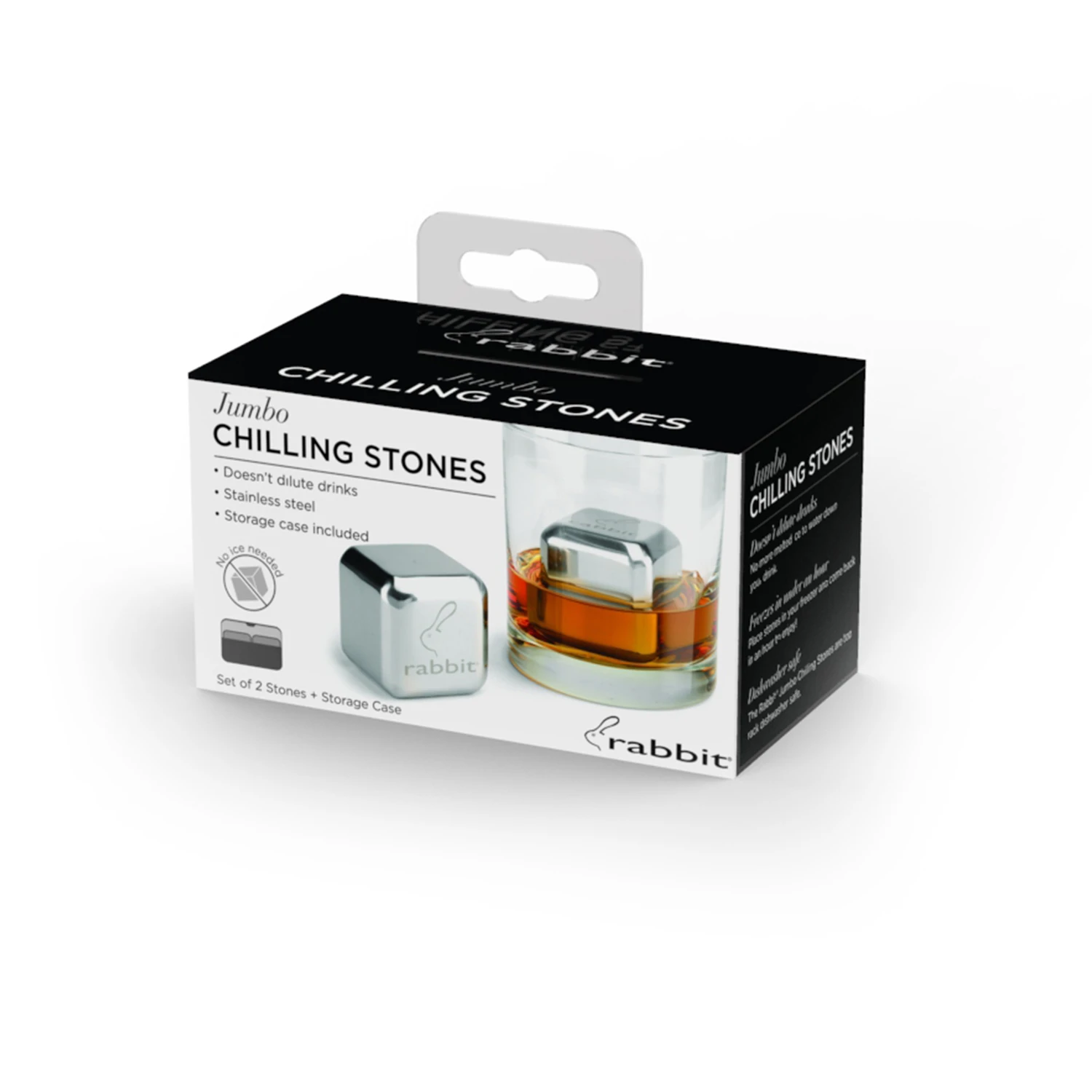 Jumbo Clear/silver Stainless Steel Chilling Stones Set Of Two