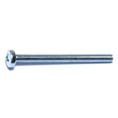 5mm-0.80 X 60mm Zinc Plated Class 4.8 Steel Phillips Pan Head Machine Screws