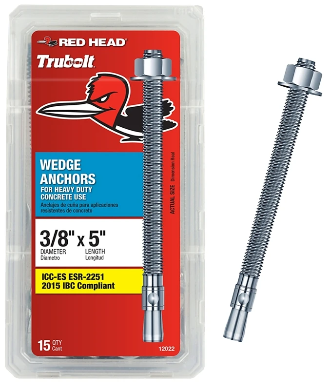 12022 Hex-nut-head Solid Concrete Wedge Anchors 3/8 In X 5 In