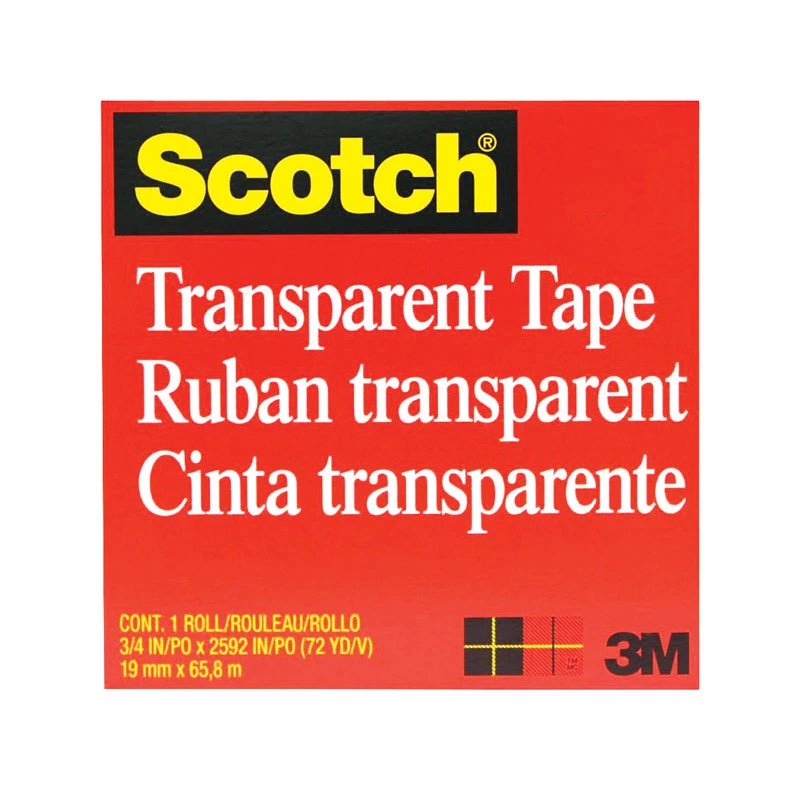 Scotch Transparent Tape 3/4 In. W X 72 Yd L For Multi-purpose Use