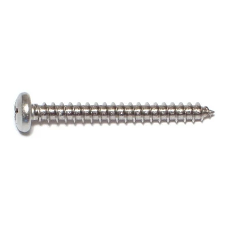 #12 X 2 Stainless Steel Phillips Pan Head Sheet Metal Screws - 18-8 Grade