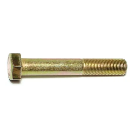 5/8-18 X 4 Yellow Zinc Grade 8 Fine Thread Hex Cap Screws