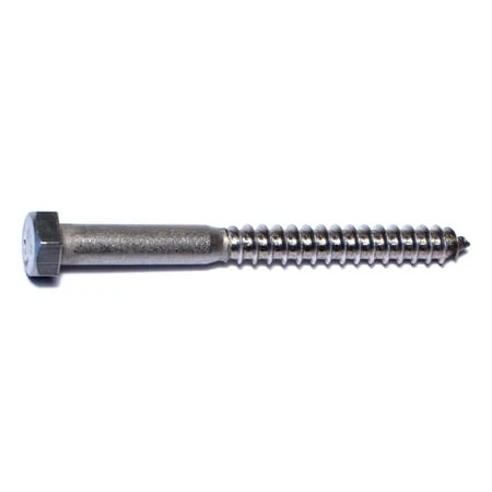 3/8 X 4 Inch Stainless Steel Hex Lag Screws - 18-8 Grade