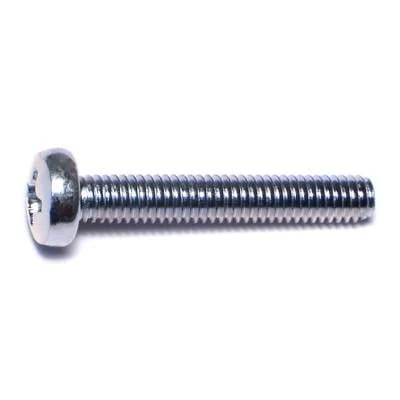 4mm-0.70 X 25mm Zinc Plated Class 4.8 Steel Phillips Pan Head Machine Screws