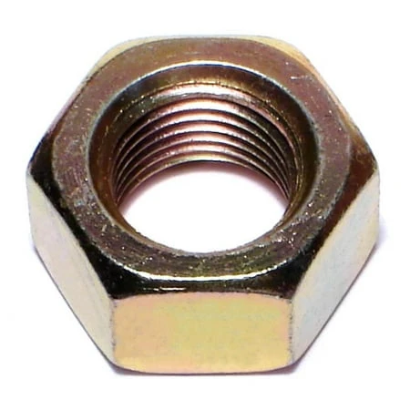 9/16-18 Yellow Zinc Grade 8 Fine Thread Hex Nuts - Durable Steel Fasteners
