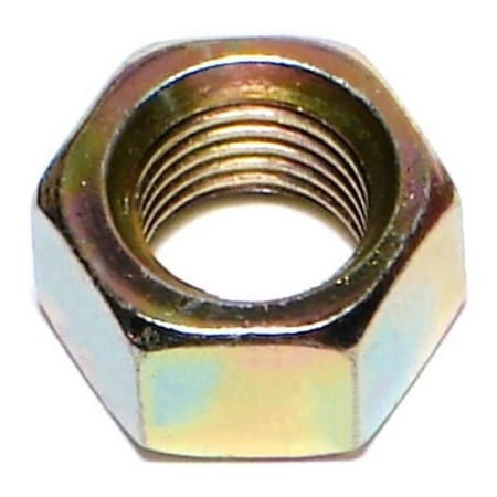 3/8-24 Yellow Zinc Grade 8 Fine Thread Hex Nuts - Durable Steel Fasteners