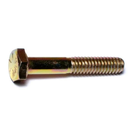 1/4-20 X 1-1/2 Yellow Zinc Grade 8 Coarse Hex Cap Screws