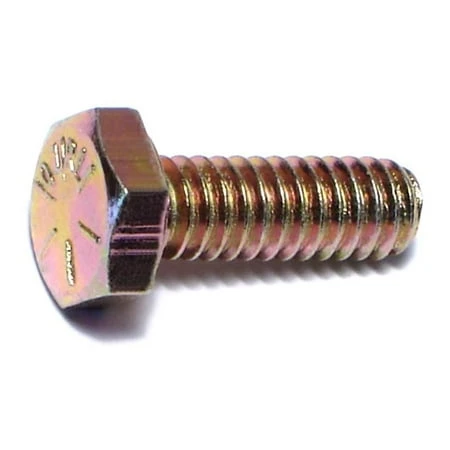 1/4-20 X 3/4 Yellow Zinc Grade 8 Coarse Hex Cap Screws - Heavy Duty Fasteners
