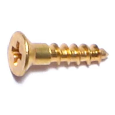 #4 X 1/2 Inch Brass Phillips Flat Head Wood Screws - Durable Fasteners For Wood Projects